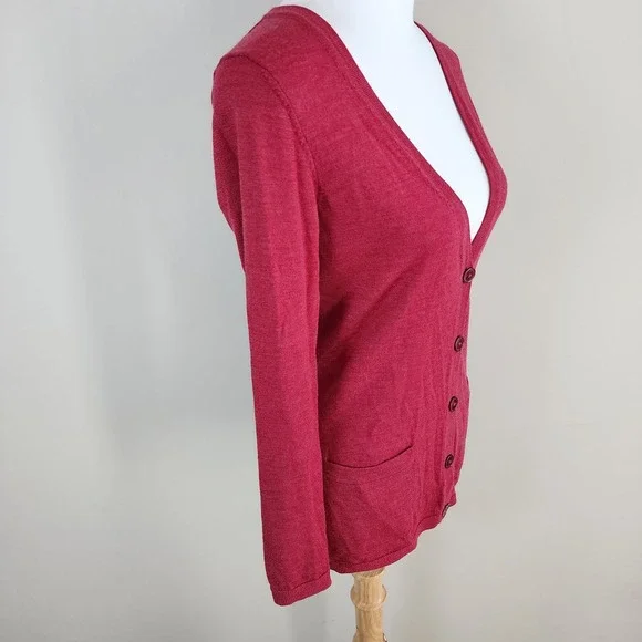 Talbots Cardigan Womens Small Petite Pure Italian Merino Wool Luxury Knit Dainty - Picture 2 of 12
